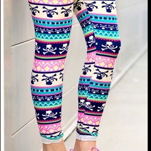 Agnes & Dora Skull Fair Isle HALLOWEEN Leggings S/M